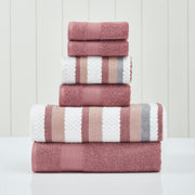 6-Piece Yarn Dyed Jacquard Solid Towel Set