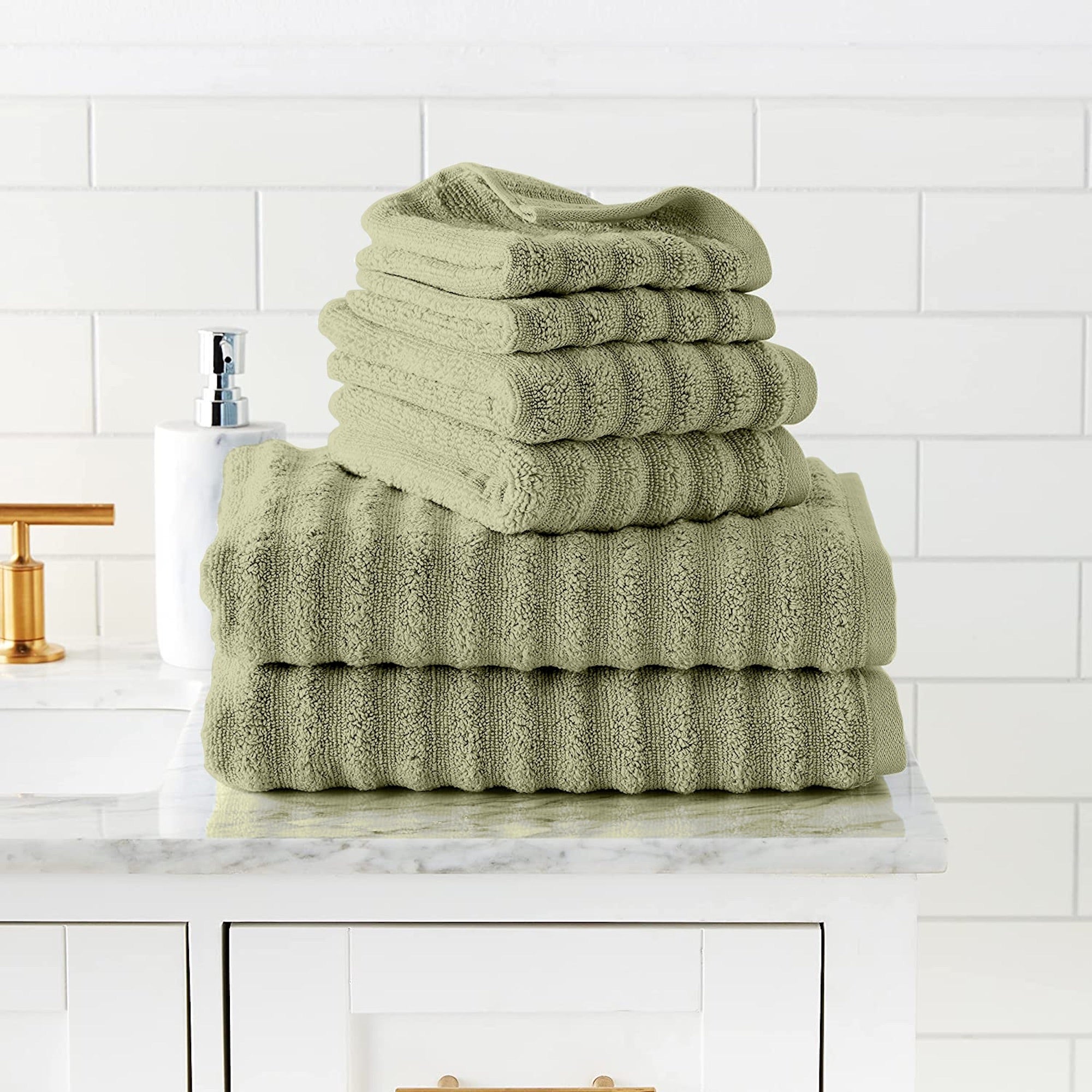 Wavy Luxury Spa Collection 6 piece Quick Dry Towel Set