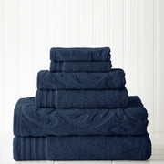 6 piece Jacquard/Solid Towel Set