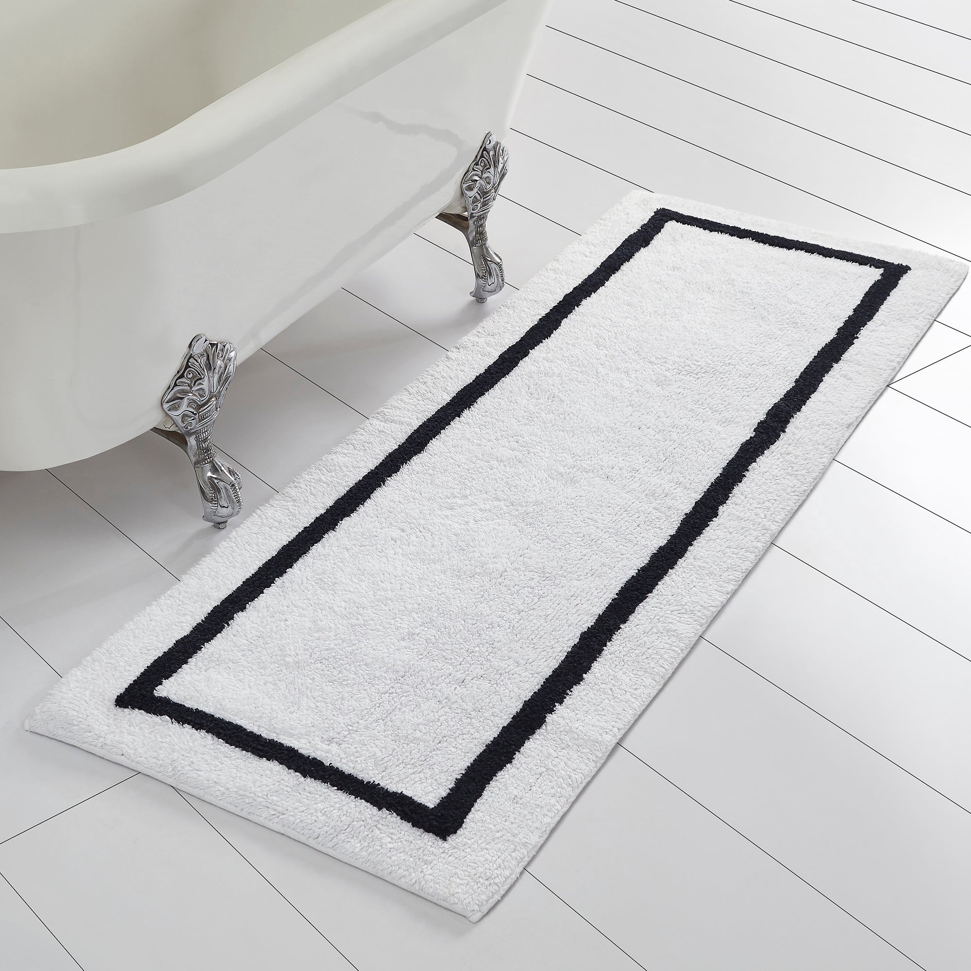 Reversible Contrast Stripe Bath Runner