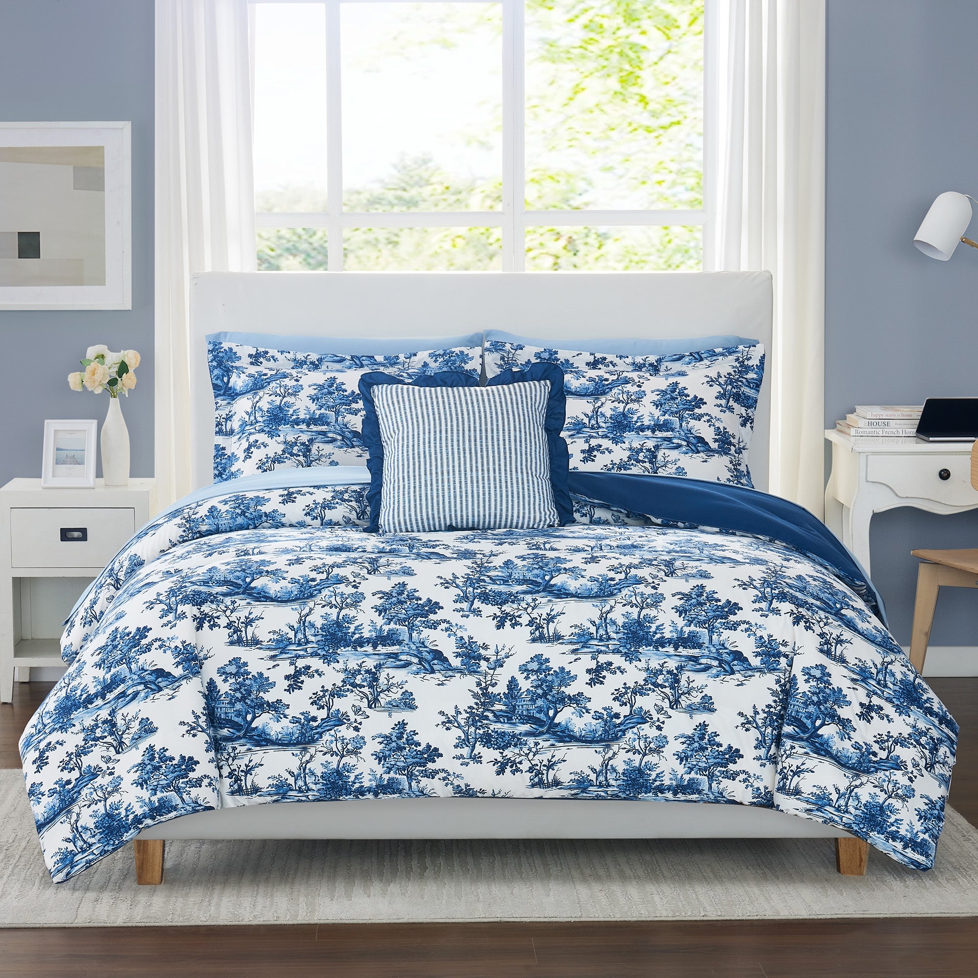 8 Piece Reversible Printed Comforter Set