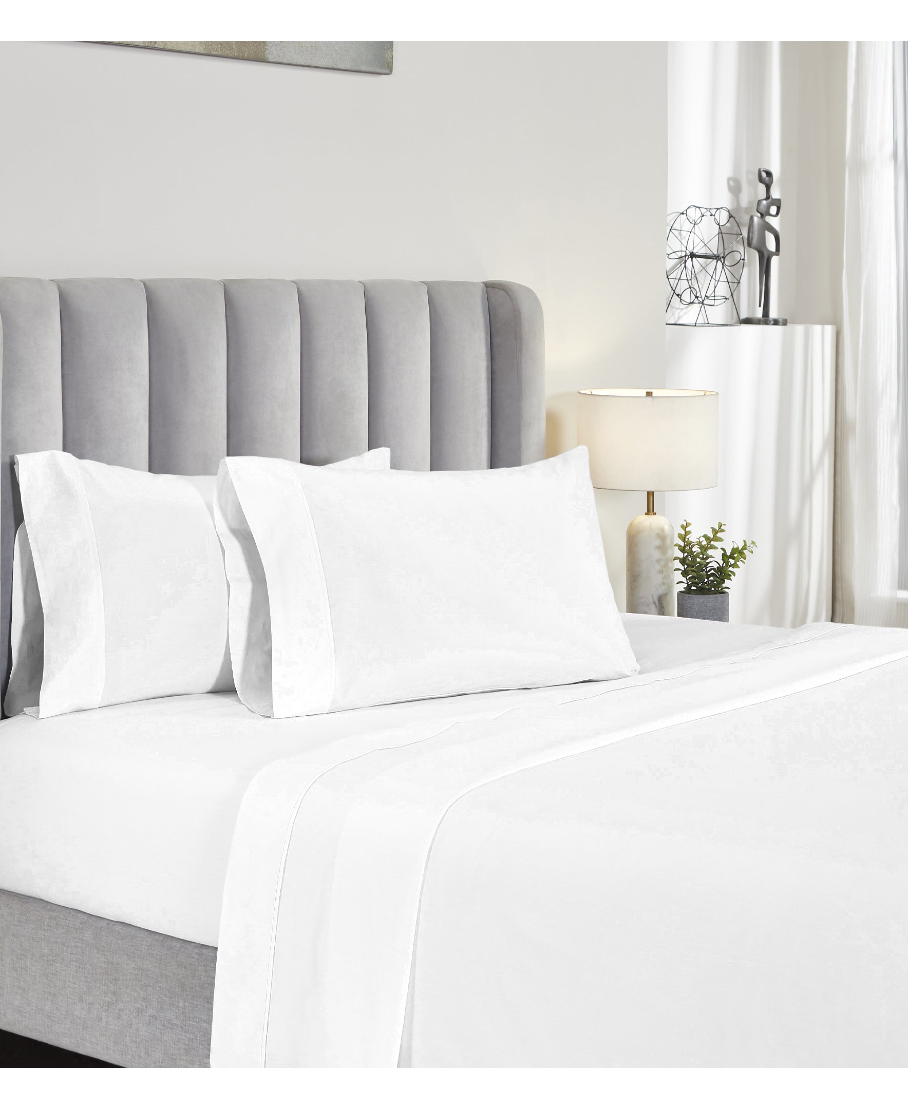 4-Piece Organic Cotton Sheet Set – 200 Thread Count (California King / White)